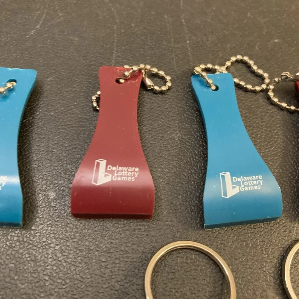 Delaware Lottery Keychains Lot of 7 Games Wanna‎ Play delottery.com
